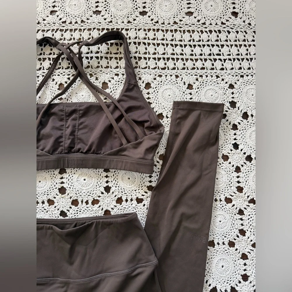 BYLT Premium Basics Meta Workout Set Size Small Coffee Brown